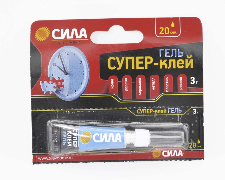 Супер-клей "Сила" SSGBL12-3 гель, 3гр.