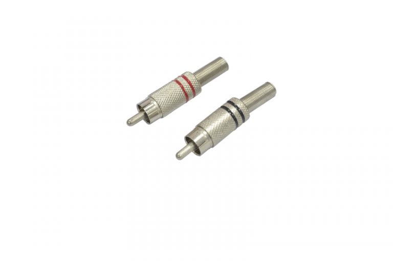 Разъем RCA "шт" металл на кабель "пайка" (2шт) 1-208