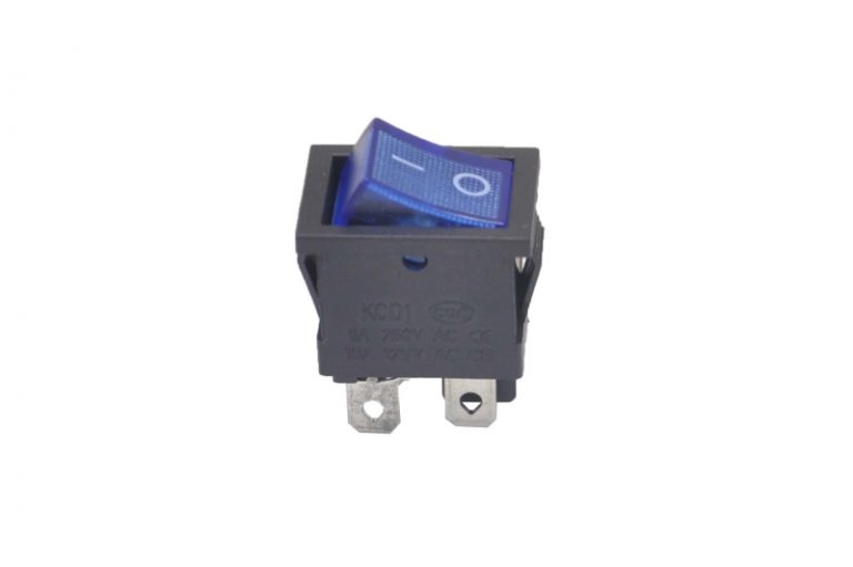 Переключатель KCD1-201N-4-C3BL On-Off синий 250V 6A (4c) (неон)