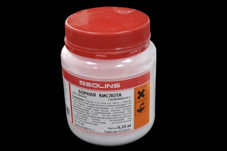 Кислота борная 250 г. (пластик) Solins №33124