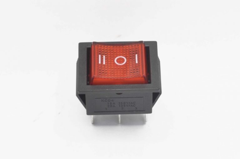 Переключатель KCD4-203N-C6-R On-Off-On красный 250V 15A T85 (6c) (107338)