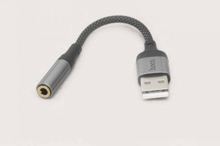 Адаптер Hoco LS36 USB-AUX, 0.1m, черный
