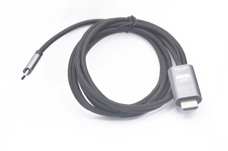 30542 Кабель Walker WHD-58 HDMI/Type-C, 2м поддержка 4К, серый