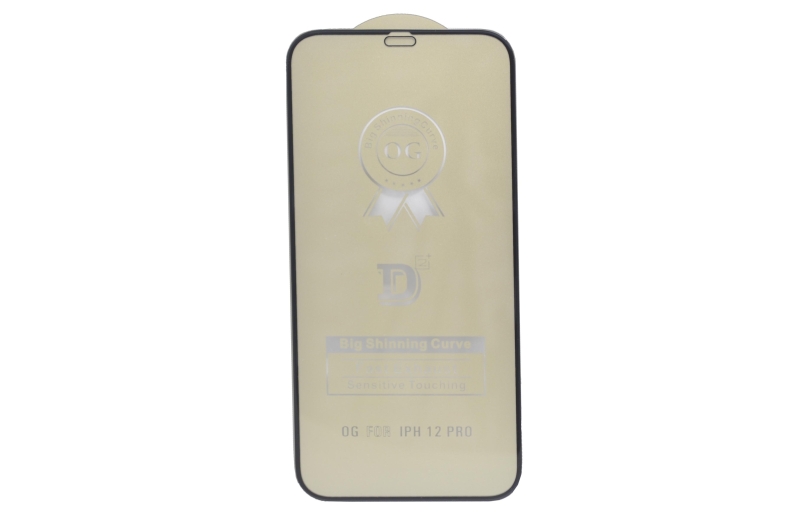 Защитное стекло iPhone 12/12 Pro D2+ 3D, черное