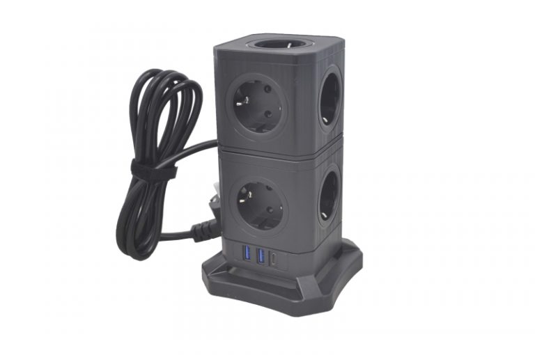 42088 Сетевой фильтр Qumo Power Block System PD1+1 12SP5U (P-0003), 9 розеток+2USB 2,0м