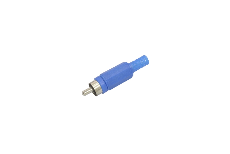 Разъем RCA "шт" пластик на кабель синий 1-200 (14-0405)