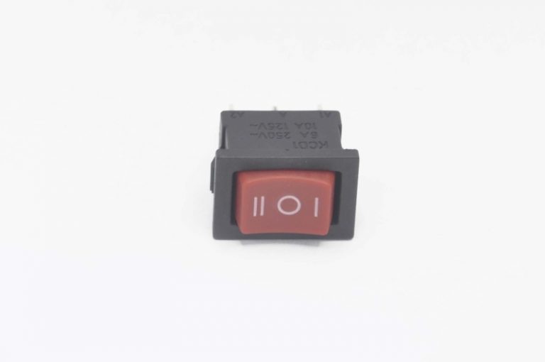 Переключатель KCD1-103-C6-R 250V 6A On-Off-On красный (3c)