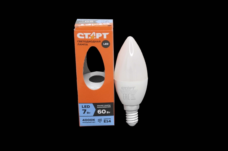 Лампа светодиодная Старт Eco LED Candle 7W-E14-4000K