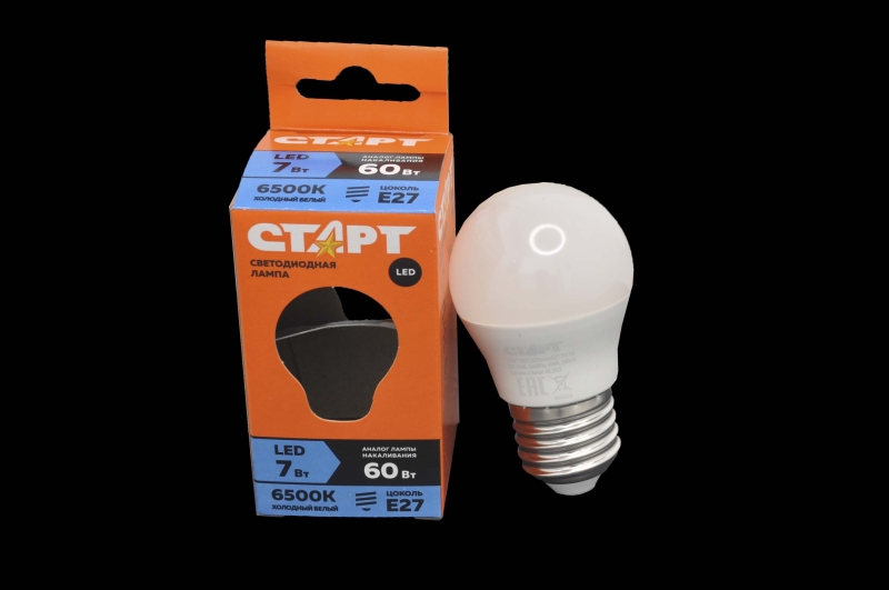 Лампа светодиодная Старт Eco LED Sphere 7W-E27-6500K