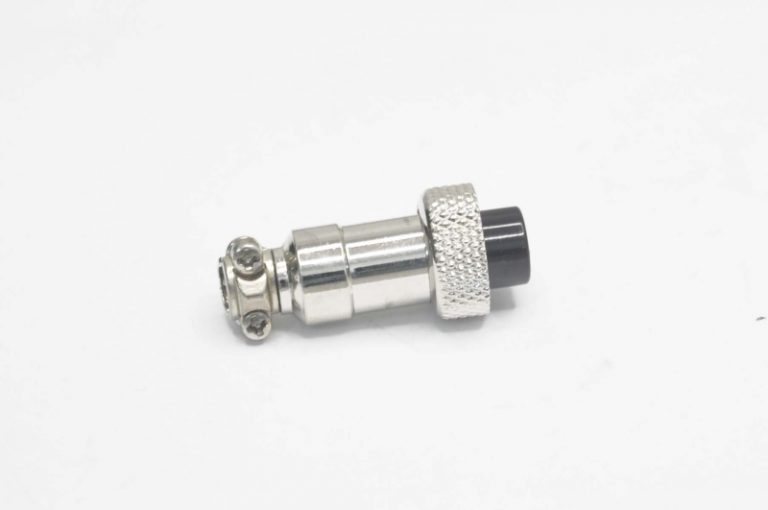 Разъем MIC 4P "гн" металл на кабель GX12 12M-4A D=12mm