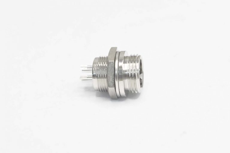 Разъем MIC 4P "шт" металл на корпус GX12 12M-4B D=12mm