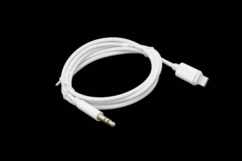 Кабель More choice UK28i AUX аудио 3,5мм-Lightning 8-pin 1m, белый